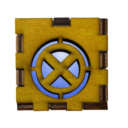 X-Men Interactive Light Box with glowing Marvel-inspired emblem