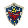 Legend of Zelda Hylian Shield Wooden Wall Clock | Fantasy Game Decor 14 Inch