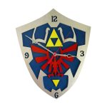 Legend of Zelda Hylian Shield Wooden Wall Clock | Fantasy Game Decor 14 Inch