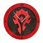 Horde Wooden Wall Clock | Handmade Gamer Room Décor | Unique WoW Inspired Gift
