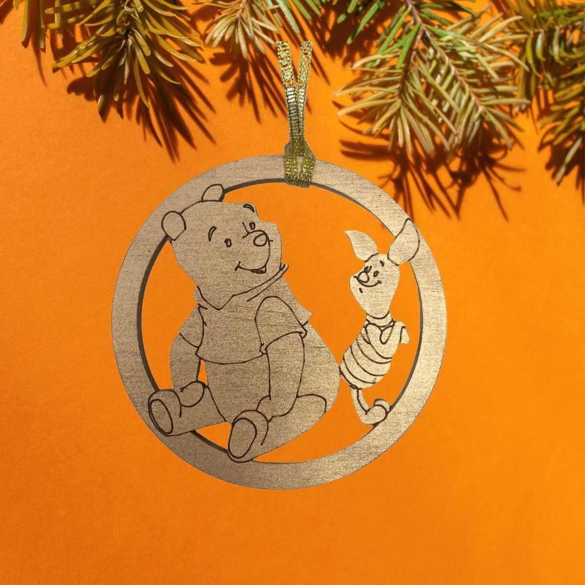 Winnie The Pooh Christmas Ornament Gift Tag or Table Holder