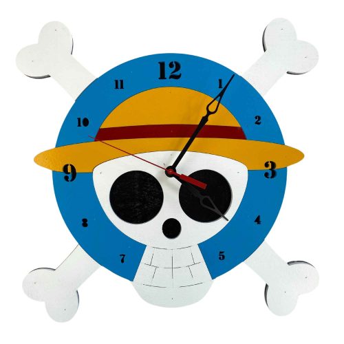 one piece straw hat skull wooden wall clock pirate anime decor
