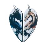 Yin & Yang Dragon Matching Necklace Set Fantasy Dragon Pendant Gift