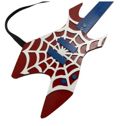 Handmade wooden cosplay prop of Spider Punk Guitar for Petite and Adult Sizes