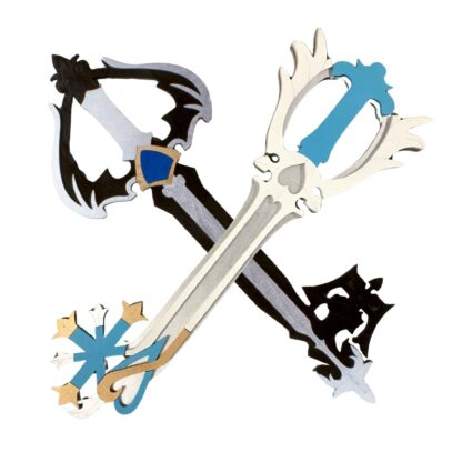 Oathkeeper and Oblivion 23" Sized Wooden Handmade Cosplay Props of Keyblades from the Video Game Kingdom Hearts